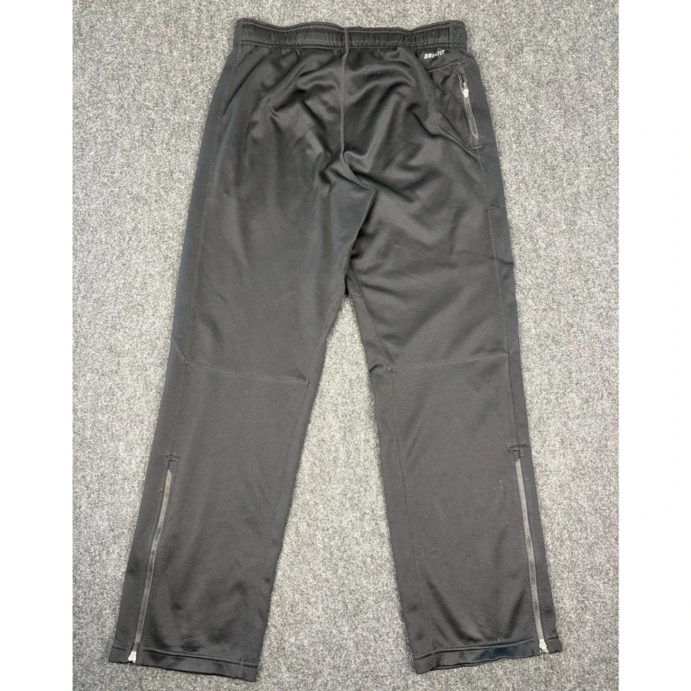 Nike Mens Dri-FIT Black Mesh Athletic Pants Zipper Hem Pockets RN56323 Size M